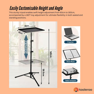 Laptop Stand Tripod | Adjustable Height Projector Holder | Phone Mount