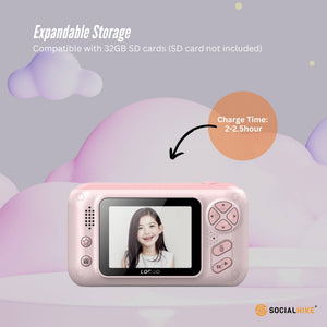 Kids HD Digital Camera | Pink | Children's Selfie & Video Camera | 2.4-Inch Screen | Educational Gift