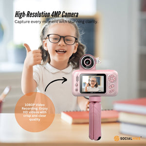 Kids HD Digital Camera | Pink | Children's Selfie & Video Camera | 2.4-Inch Screen | Educational Gift