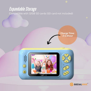 Kids HD Digital Camera | Blue | Children's Selfie & Video Camera | 2.4-Inch Screen | Fun Toy Camera