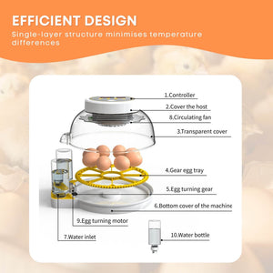 Automatic 8/18 Egg Incubator | Electrical Turning | Chicken Quail Duck Hatching