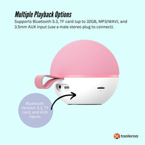 Mini Karaoke Machine Set | Bluetooth Speaker + 2 Wireless Microphones | Pink