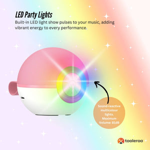 Mini Karaoke Machine Set | Bluetooth Speaker + 2 Wireless Microphones | Pink