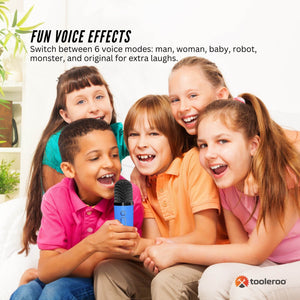 Mini Karaoke Machine Set | Bluetooth Speaker + 2 Wireless Microphones | Blue