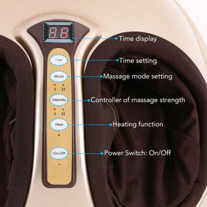 Foot Massager Machine Gold | 3D Shiatsu Heat Kneading Pressing | Relaxation Home Massage