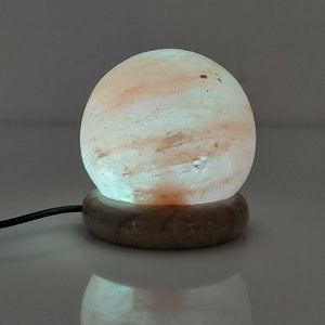 USB Colour Changing Salt Himalayan Lamp | Ball Sphere Shape, Pink Rock LED Light