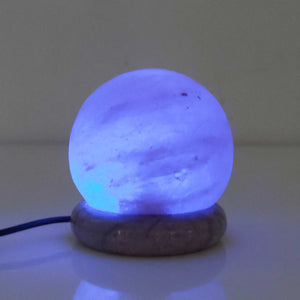 USB Colour Changing Salt Himalayan Lamp | Ball Sphere Shape, Pink Rock LED Light