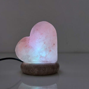USB Color Changing Himalayan Salt Lamp | Heart-Shaped Pink Rock LED Light