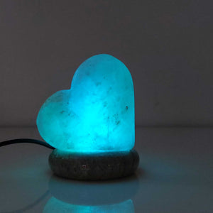 USB Color Changing Himalayan Salt Lamp | Heart-Shaped Pink Rock LED Light