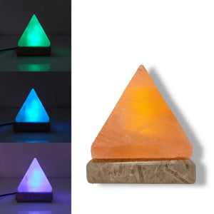 USB Colour Changing Salt Himalayan Lamp | Pyramid Shape, Pink Rock LED Light