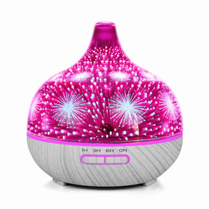 Essential Oil Aroma Diffuser | 400ml | Remote | 3D Glass | Aromatherapy Humidifier