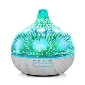 Essential Oil Aroma Diffuser | 400ml | Remote | 3D Glass | Aromatherapy Humidifier
