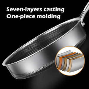 Stainless Steel Frying Pan | Non-Stick Cooking Frypan | 28cm Honeycomb Double Sided