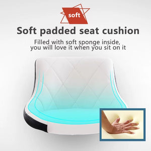 Bar Stools Kitchen Bar Stool | Leather Barstools | Swivel Gas Lift Counter Chairs x2 | Black