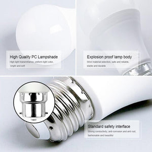 2 PCS 220V 15W LED Radar Sensor Motion Bulb E27 B22 | Smart Security Light Globe Bulb