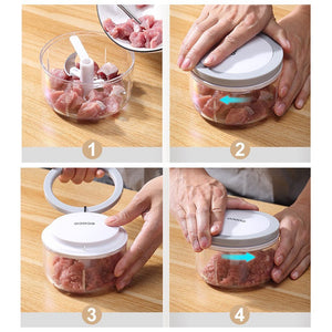 Ecoco 3 Sizes Cutter Set | Easy Chopper Mincer Mixer Slicer Dicer Blender | For Onion & Garlic | Black