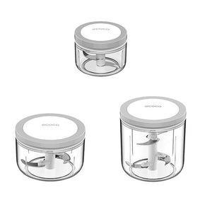 Ecoco 3 Sizes Cutter Set | Easy Chopper Mincer Mixer Slicer Dicer Blender | For Onion & Garlic | Grey