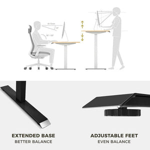 Standing Desk | Height Adjustable | Sit Stand Motorised | Grey Dual Motors Frame | Top