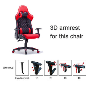 Gaming Chair | Ergonomic Racing Chair | 165° Reclining Gaming Seat | 3D Armrest | Footrest | Purple Black