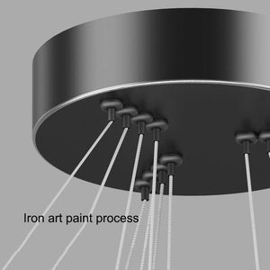 Gold 3-Ring Minimalist LED Pendant Light | Adjustable Circular Chandelier