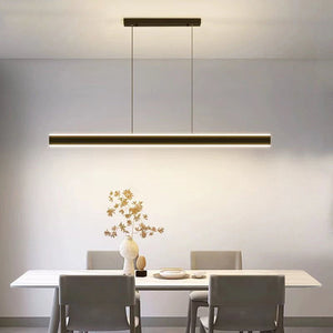 Modern Minimalist Trapezoid Pendant Light | Adjustable LED Bar Light | Black