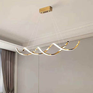 120cm Modern Minimalist Titanium Gold Pendant Light | Adjustable LED Chandelier
