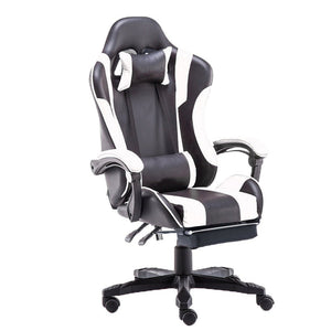 Gaming Chair | Office Computer Seating | Racing PU Executive Recliner | Large | Black White
