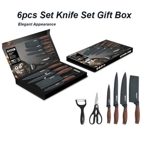 6-Piece Kitchen Knife Set | Everich Chef Knives | Stainless Steel | Nonstick | Scissors