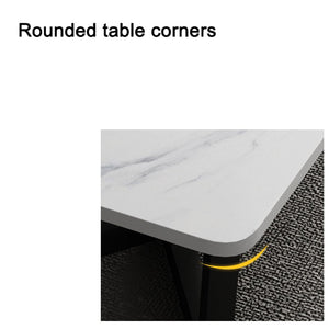 120x60cm Matte Grey Minimalist Slate Coffee Table | Marble Tea Table | Solid Metal Legs