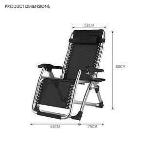 Kingsize Outdoor Folding Reclining Garden Beach Chair | Sun Lounger Deck Recliner | Silver Color