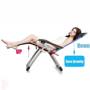 Kingsize Outdoor Folding Reclining Garden Beach Chair | Sun Lounger Deck Recliner | Silver Color