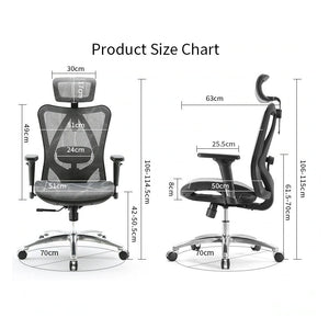 Sihoo M57 Ergonomic Office Chair | Computer Desk Chair | High Back | Breathable | 3D Armrest and Lumbar Support | Grey (without Footrest)