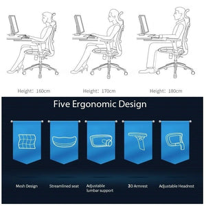 Sihoo M57 Ergonomic Office Chair | Computer Desk Chair | High Back | Breathable | 3D Armrest and Lumbar Support | Grey (without Footrest)