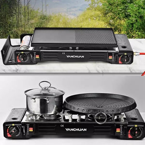 Butane Stove | 2 Burner | Portable Countertop Camping Cooker with Carry Case & Baking Tray