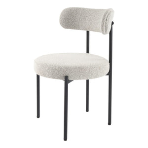 Luxe Boucle Cushioned Elsa Dining Chairs | White Quartz