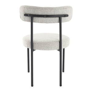 Luxe Boucle Cushioned Elsa Dining Chairs | White Quartz