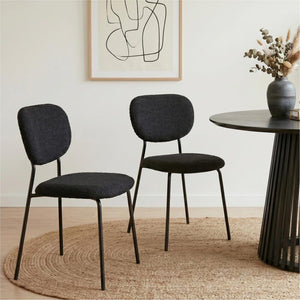 Charcoal Charm Armless Dining Chair Duo