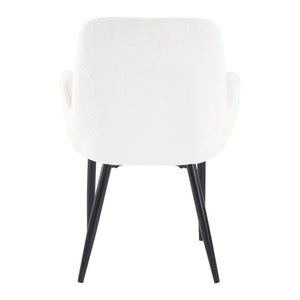 Boucle – Teddy Sherpa Fabric Bliss Armrest Dining Chair Ensemble