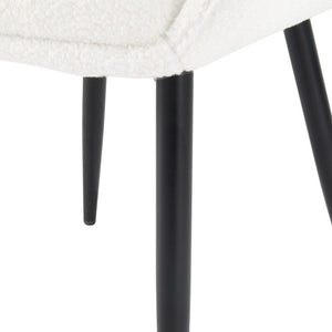 Boucle – Teddy Sherpa Fabric Bliss Armrest Dining Chair Ensemble
