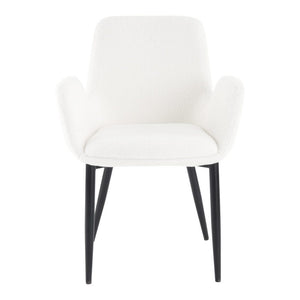 Boucle – Teddy Sherpa Fabric Bliss Armrest Dining Chair Ensemble