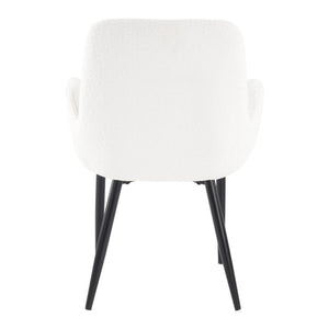 Boucle – Teddy Sherpa Fabric Bliss Armrest Dining Chair Ensemble