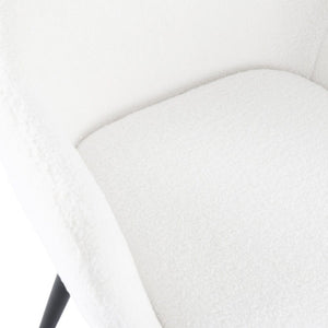 Boucle – Teddy Sherpa Fabric Bliss Armrest Dining Chair Ensemble