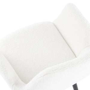 Boucle – Teddy Sherpa Fabric Bliss Armrest Dining Chair Ensemble