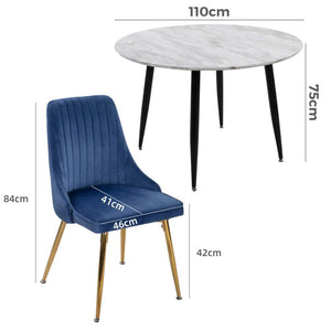 Ocean's Velvet Dining Set
