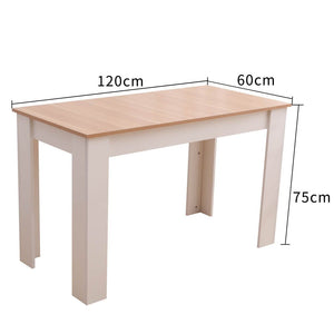 Dining Table | Rectangular Wooden | 120cm | Wood & White