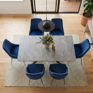 Velvet & Navy Chair Dining Set | Dining Delight