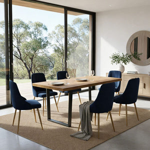 Velvet & Natural Table Set | Navy