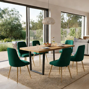 Velvet & Natural Dining Set | Gourmet Glamour