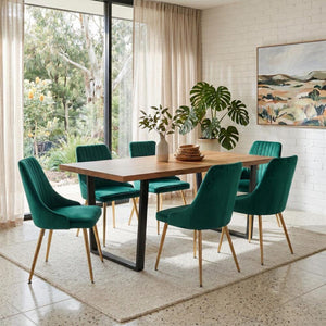 Velvet & Natural Dining Set | Gourmet Glamour