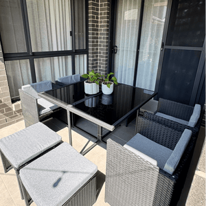 Horrocks 8 Seater Outdoor Dining Set – Black